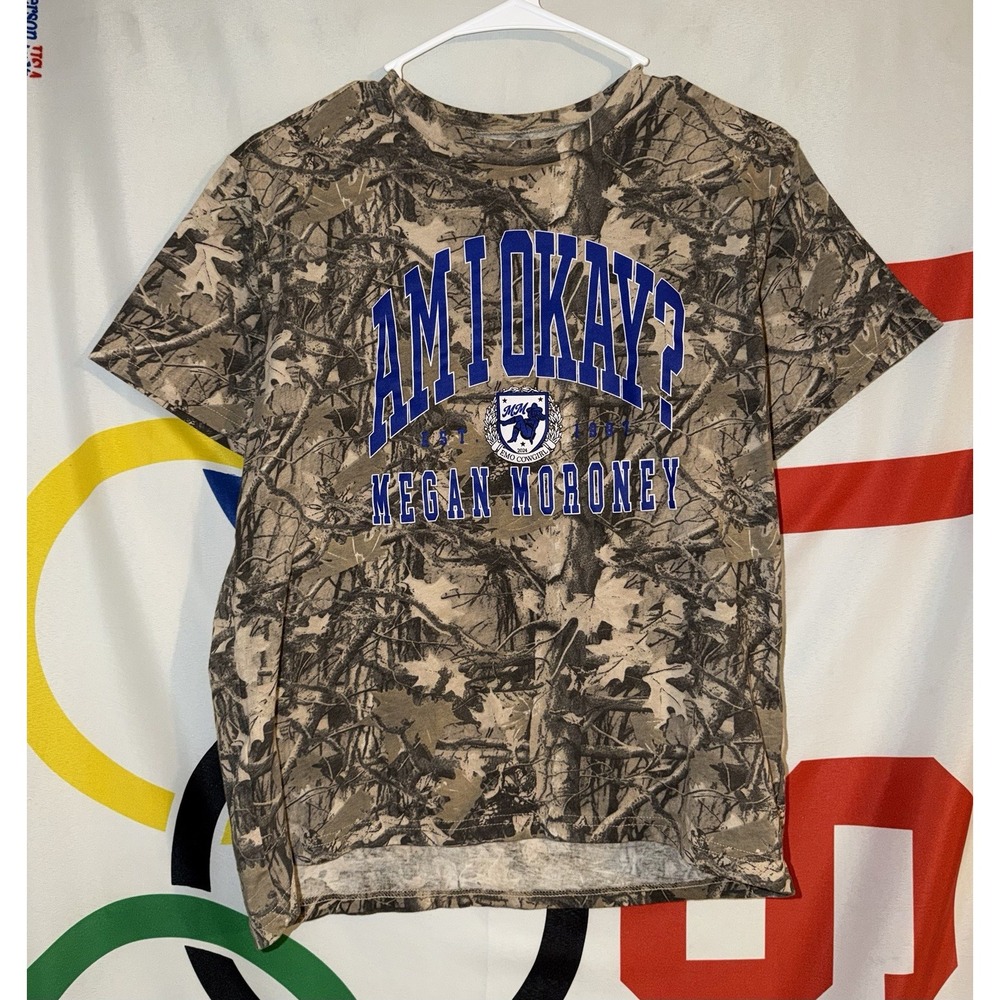 Megan Maroney Camo T Shirt Womens Small Am I Okay Emo Cowgirl